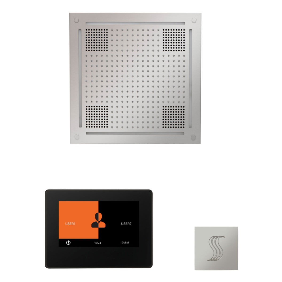 ThermaSol Wellness Hydrovive Steam Package with 7'' ThermaTouch Square WHSTP7S