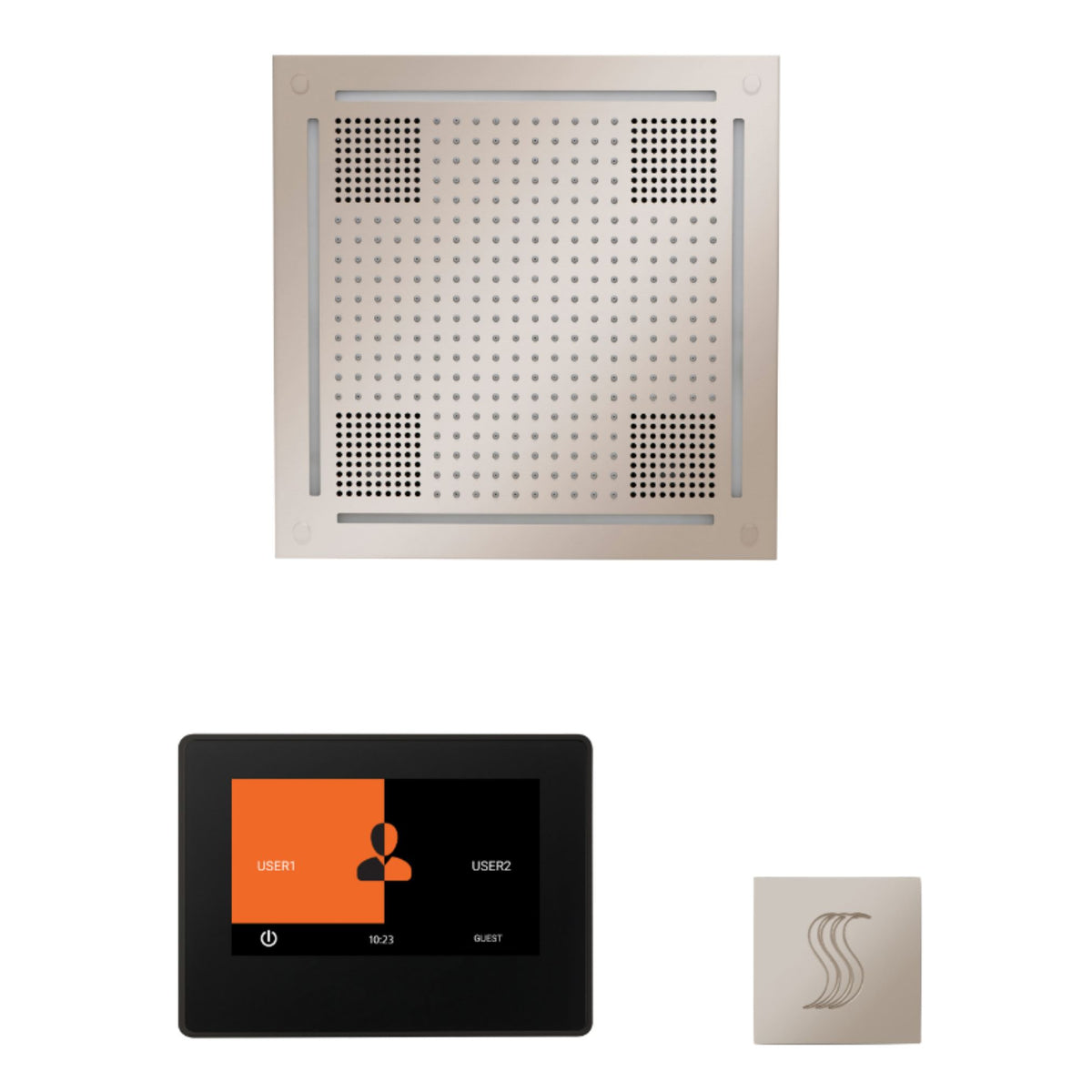 ThermaSol Wellness Hydrovive Steam Package with 7'' ThermaTouch Square WHSTP7S