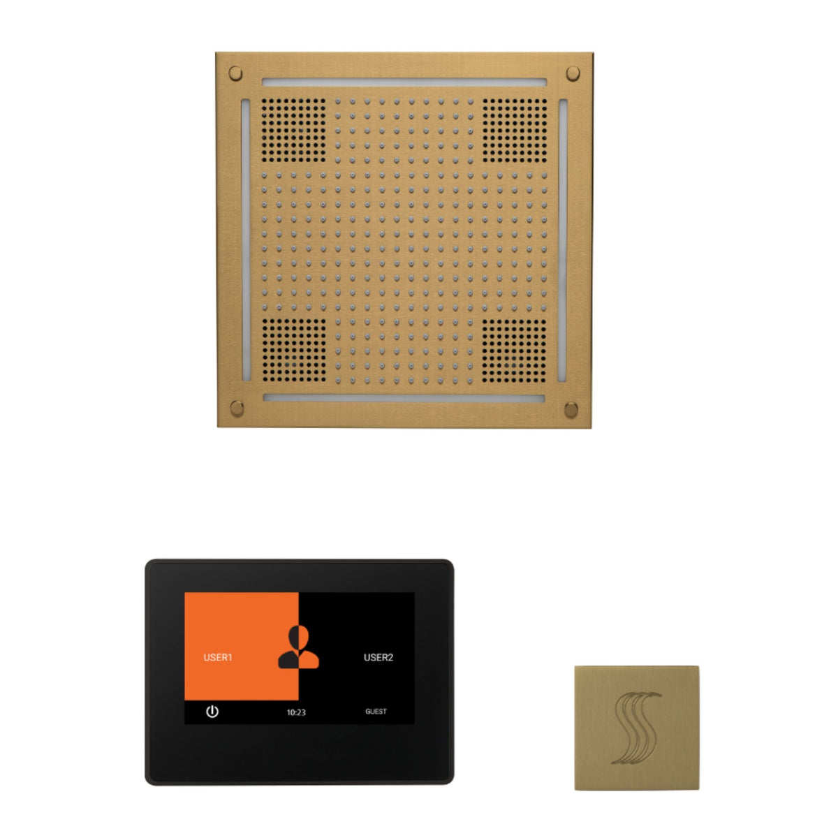 ThermaSol Wellness Hydrovive Steam Package with 7'' ThermaTouch Square WHSTP7S