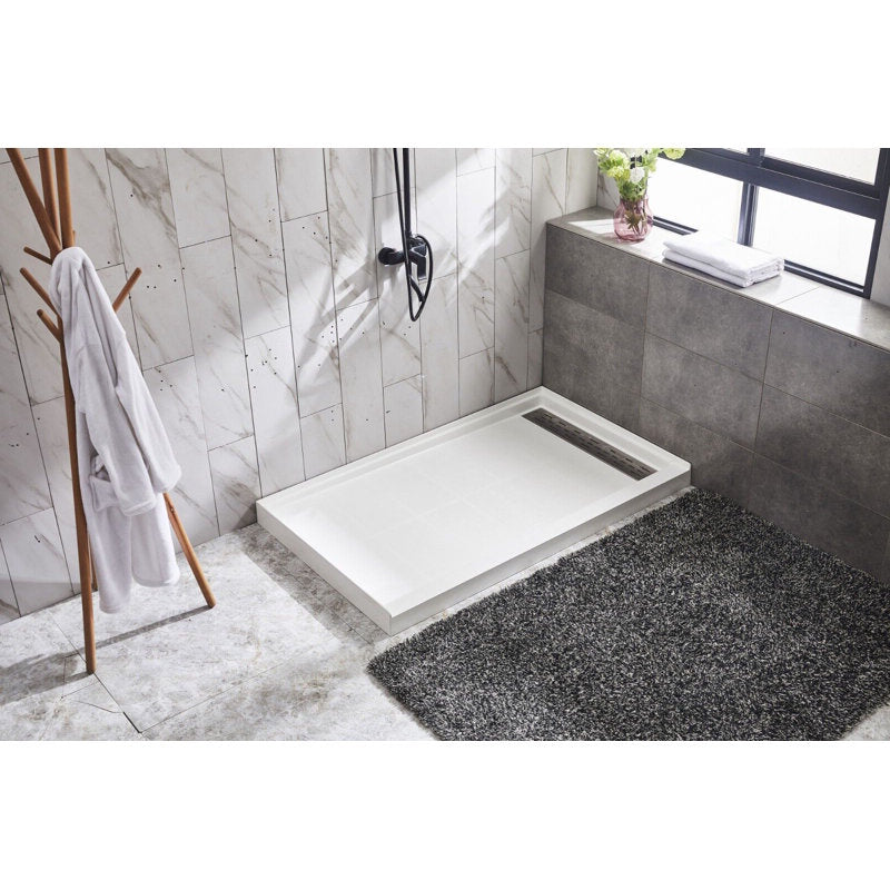 Avora Bath Subway Tile SandStone Acrylic Alcove Shower System 60"W x 36"D x 96"H 6036RTAV6036SSSWS