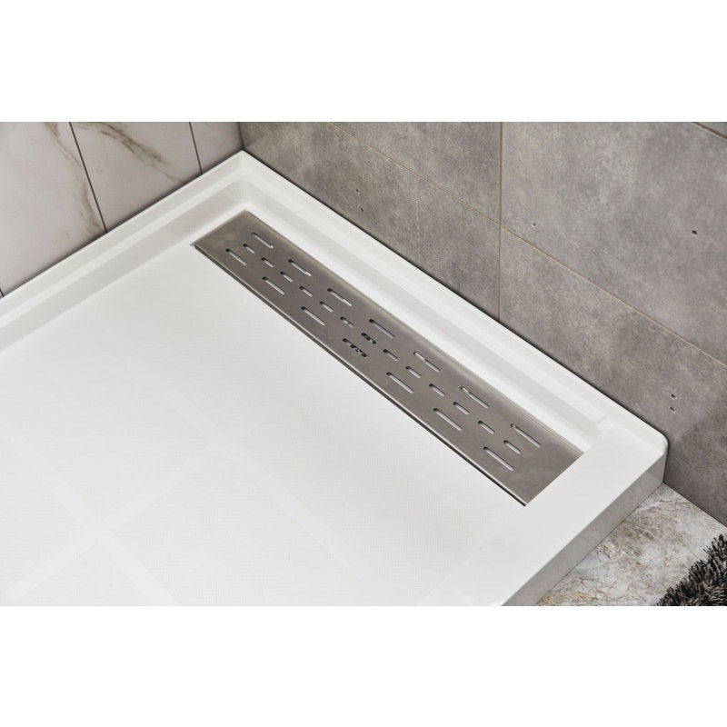 Avora Bath Subway Tile LimeStone Acrylic Alcove Shower System 60"W x 34"D x 96"H 6034RTAV6036LSSWS