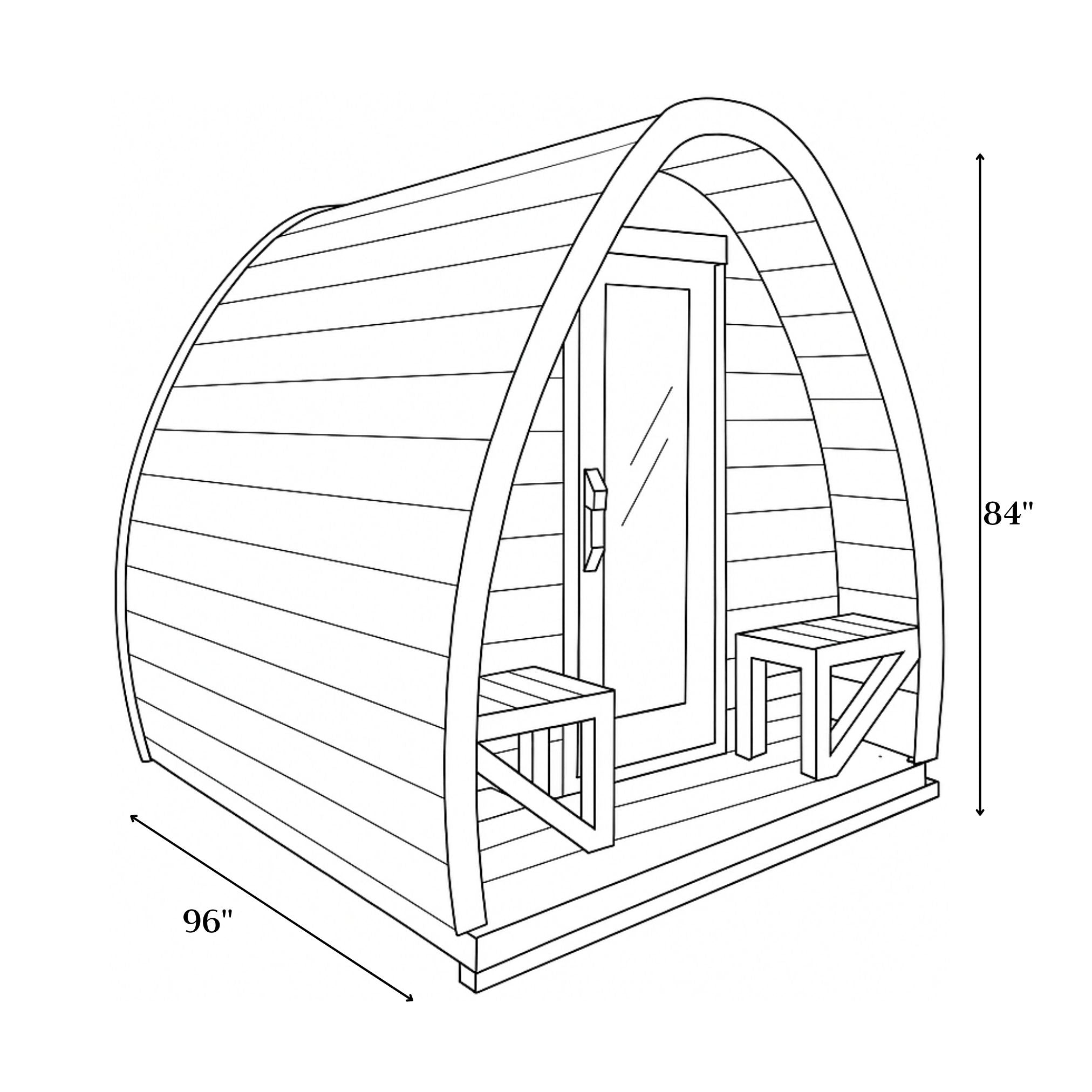 True North Saunas Tiny Pod Outdoor Sauna TNSTPS | Vital Hydrotherapy