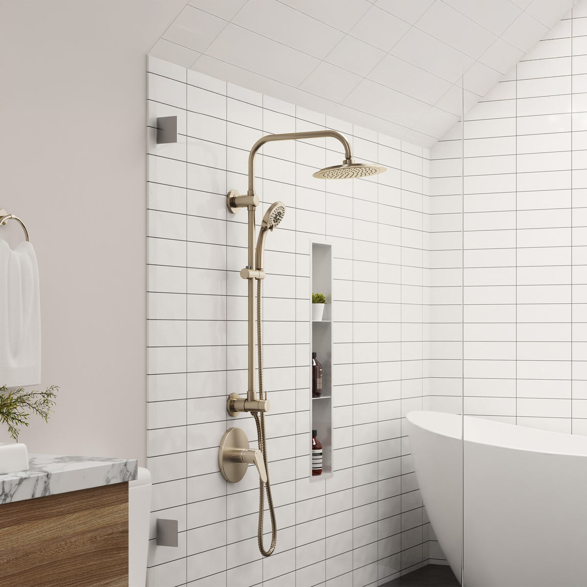 PULSE ShowerSpas Shower System Combo - SeaBreeze Shower and Valve Combo 1088