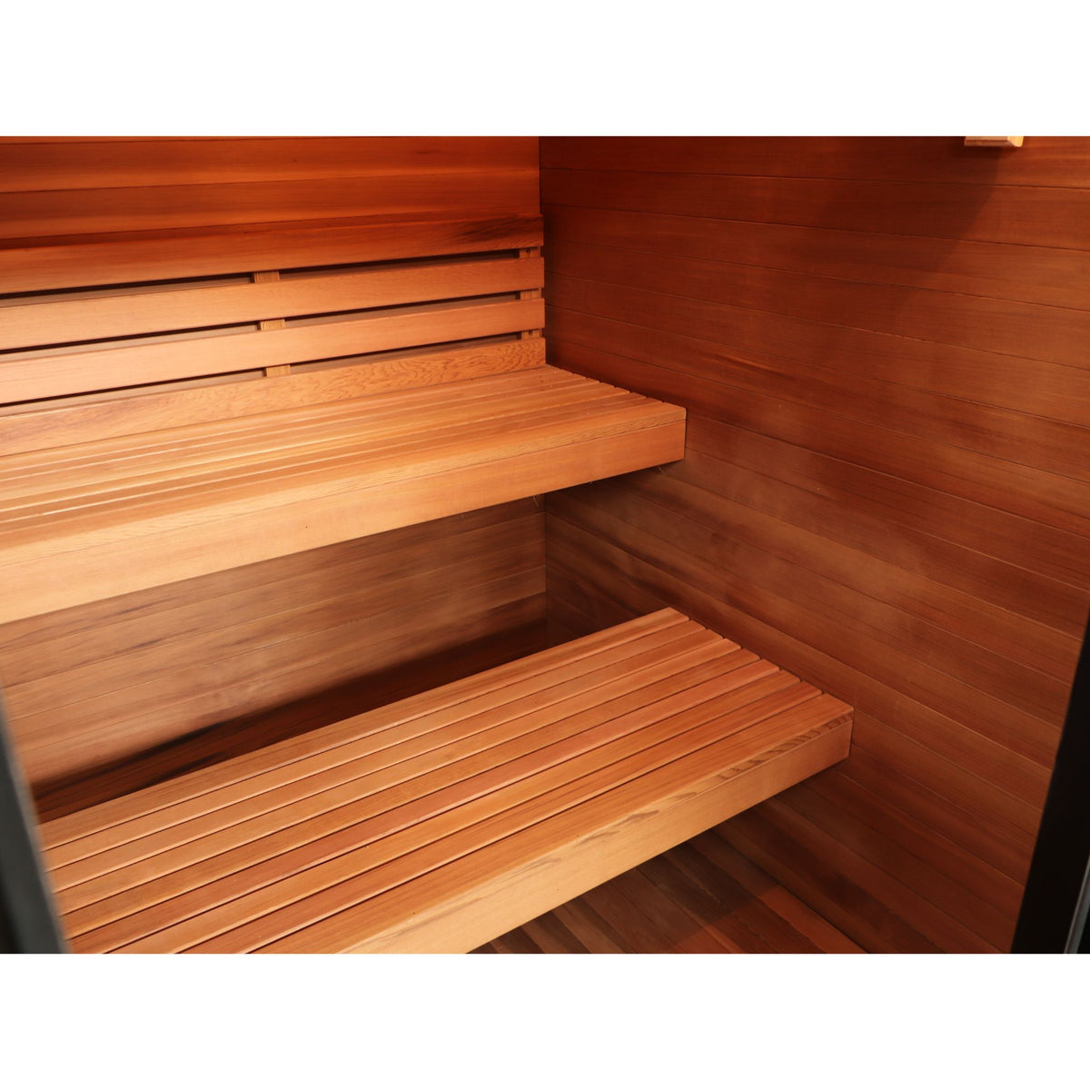 SunRay Cayman 4-Person Outdoor Traditional Sauna Double Bench with 6kW Harvia Heater 400D7