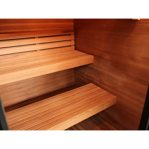 SunRay Cayman 4-Person Outdoor Traditional Sauna Double Bench with 6kW Harvia Heater 400D7