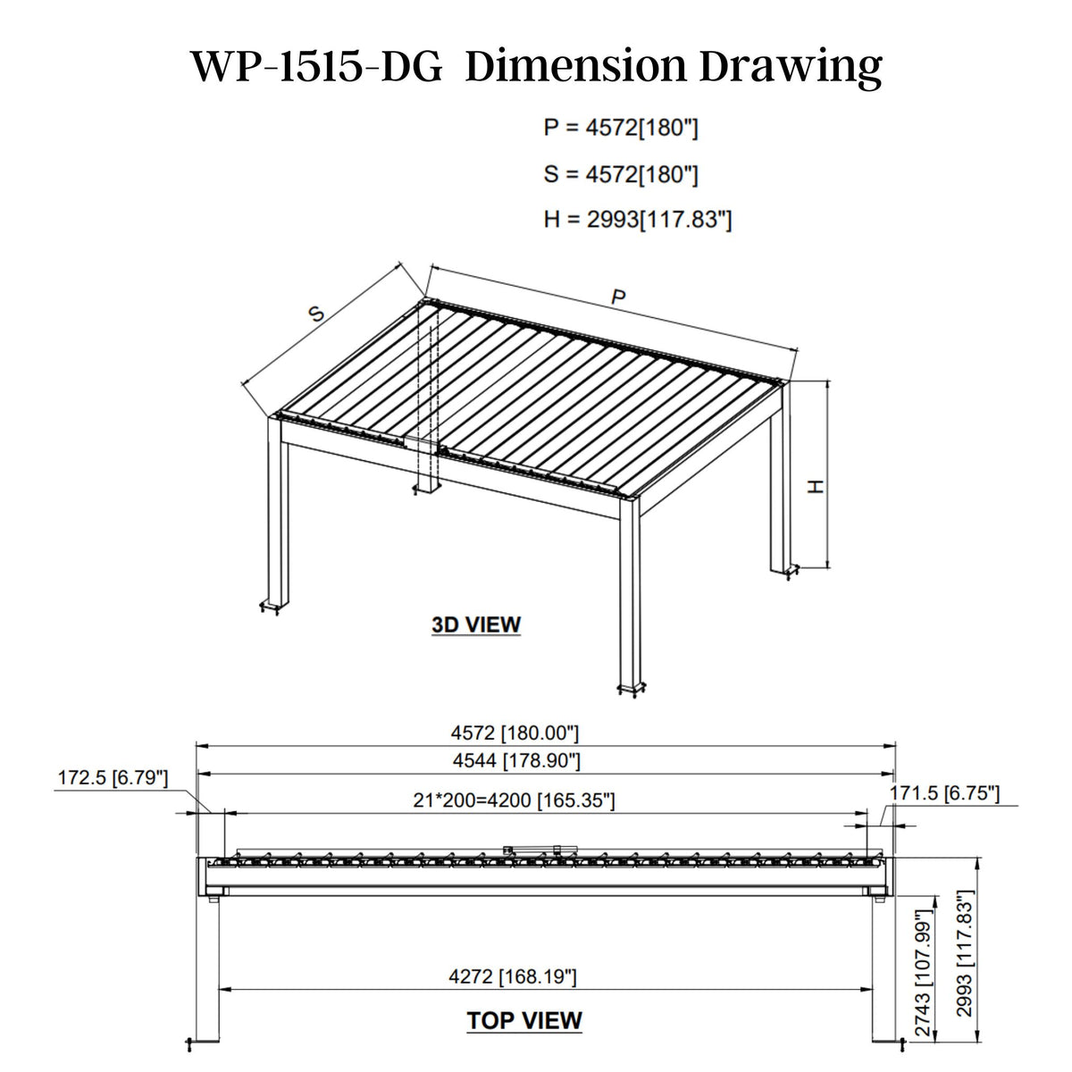 Bon Pergola Weatherproof Motorized Louvered Pergola with Lighting