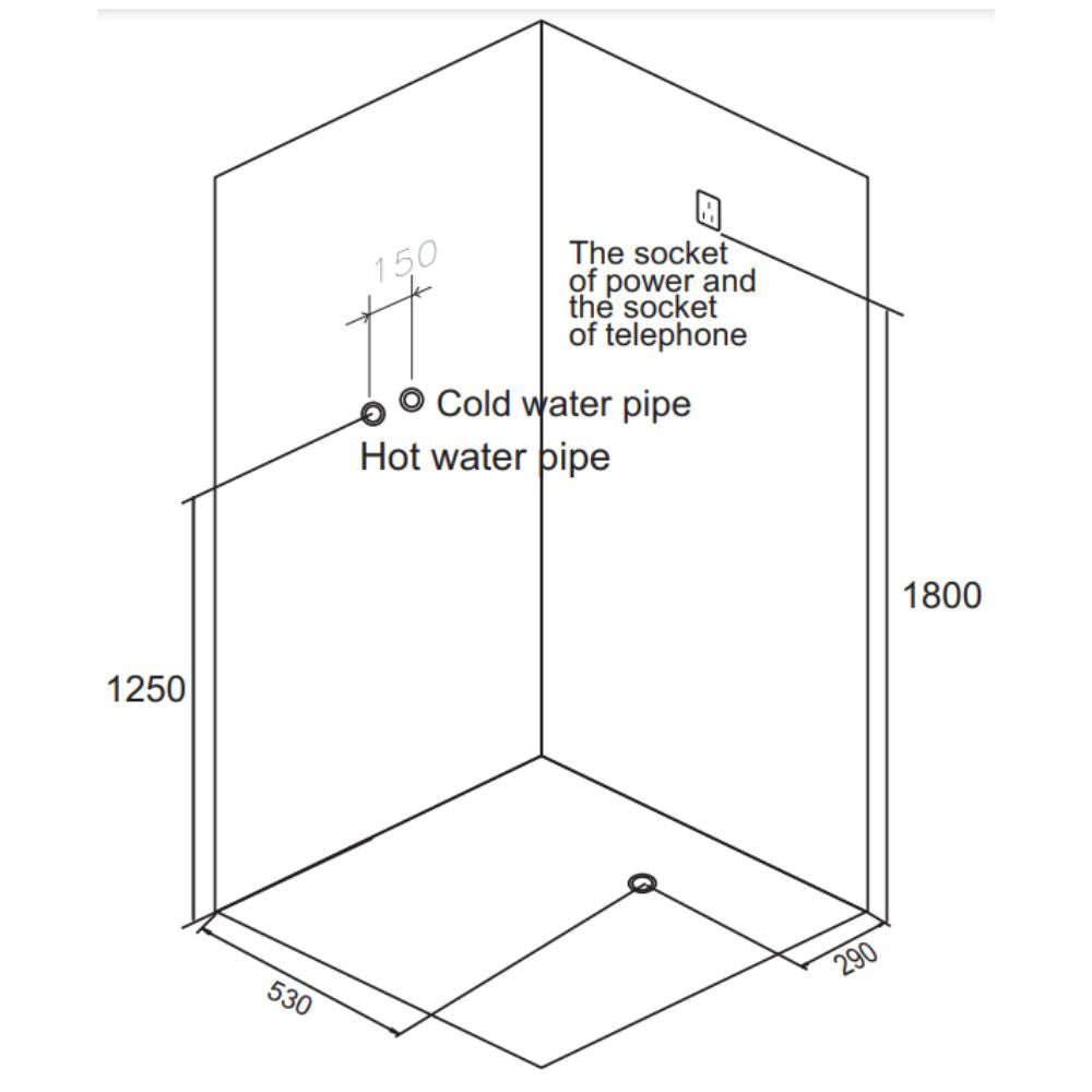 Mesa Blue Glass Steam Shower Tub Combo - Corner Placement WS-701A