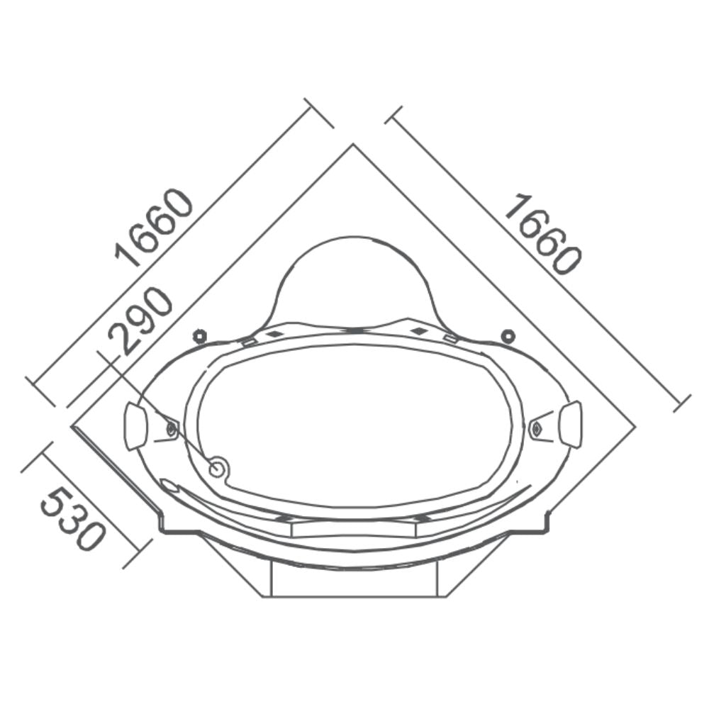 Mesa Blue Glass Steam Shower Tub Combo - Corner Placement WS-701A
