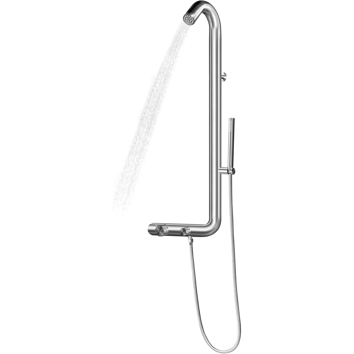 Wayime 45*16" Separable & Composable Wall-Mounted Brushed Stainless Steel 304 Rainfall Indoor Outdoor Shower System CB-013