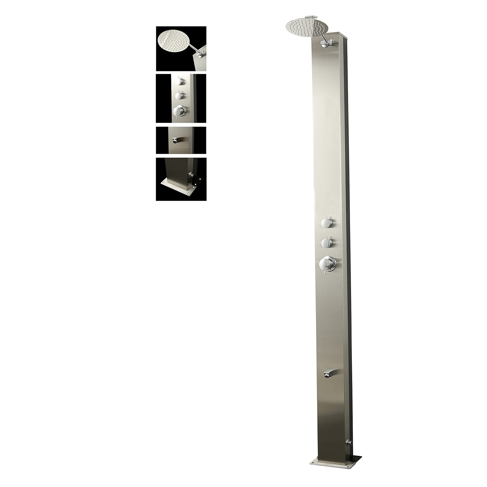 Wayime 85" Free-Standing Brushed Stainless Steel&Aluminum Tank Composed Outdoor Solar Shower(Only Available for USA) CB-009