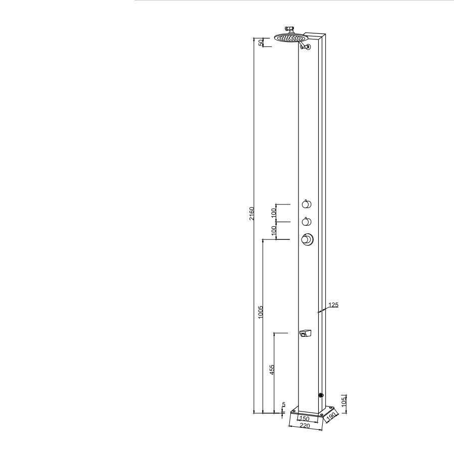 Wayime 85" Free-Standing Brushed Stainless Steel&Aluminum Tank Composed Outdoor Solar Shower(Only Available for USA) CB-009