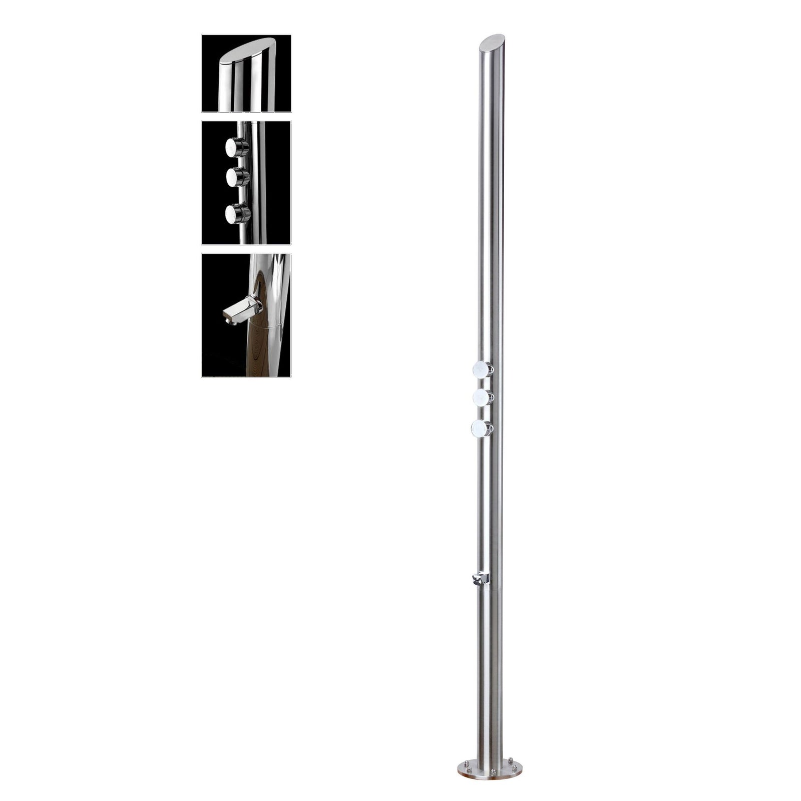 Wayime 85" Separable & Composable Free-Standing Brushed Stainless Steel 304 Waterfall Outdoor Shower with DOE Certificate