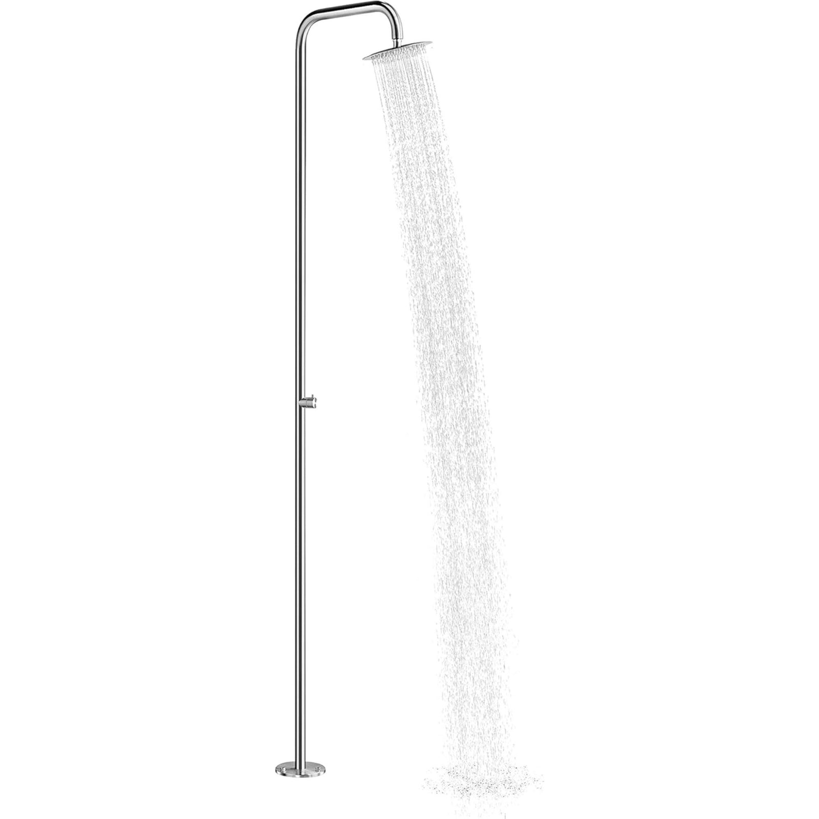 Wayime 87" Separable&Composable Free-Standing Brushed Stainless Steel 304 Rainfall Outdoor Shower with DOE Certificate CB-012