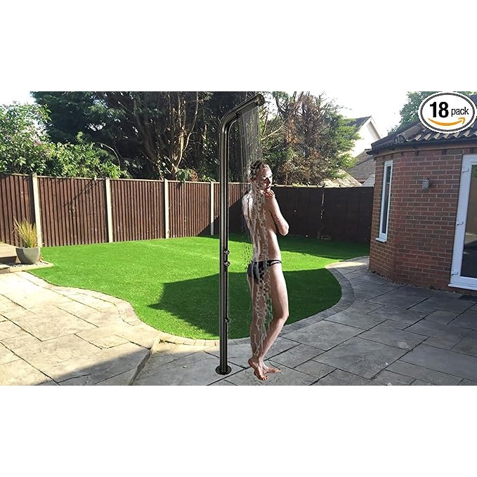 Wayime 87" Separable & Composable Free-standing Matte Black-Grey Stainless Steel 304 Rainfal Outdoor Shower