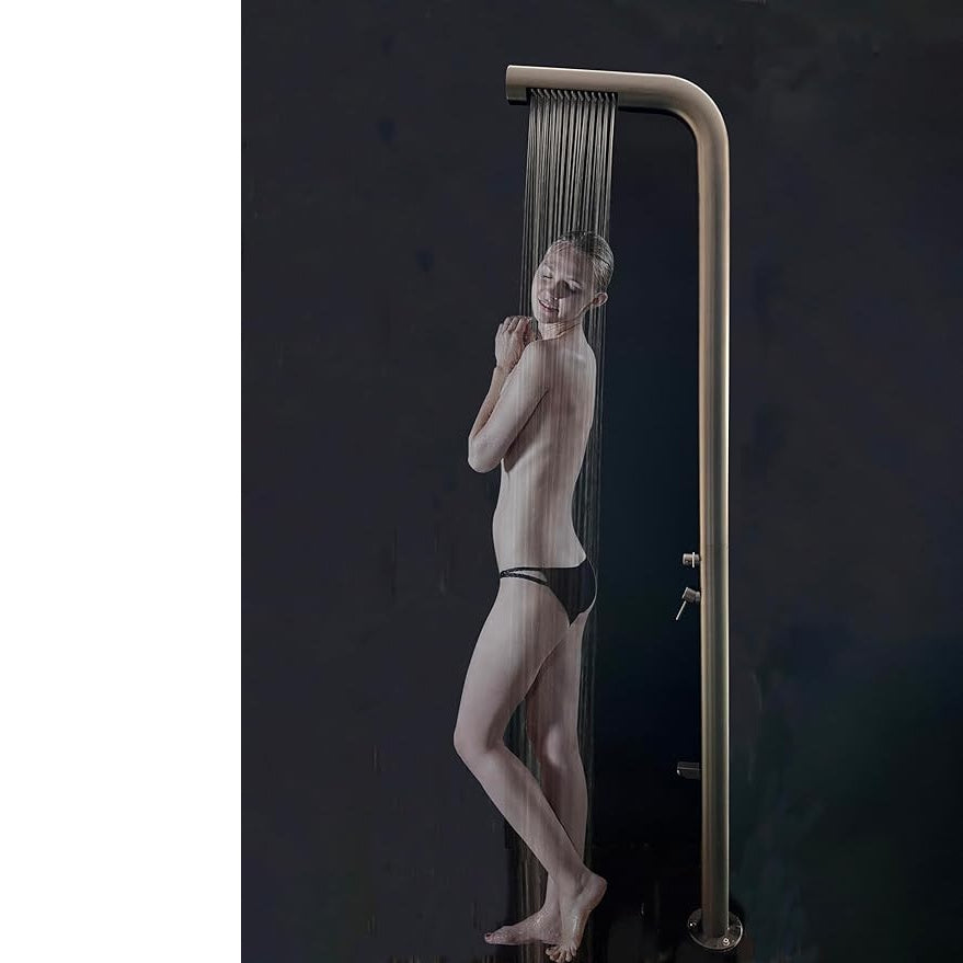 Wayime 87" Separable & Composable Free-standing Matte Black-Grey Stainless Steel 304 Rainfal Outdoor Shower