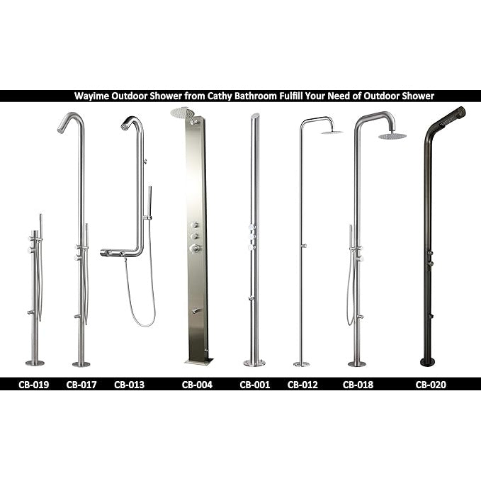 Wayime 87" Separable & Composable Free-standing Matte Black-Grey Stainless Steel 304 Rainfal Outdoor Shower