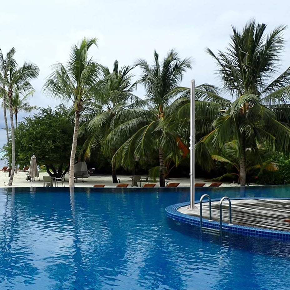 Wayime 85" Separable & Composable Free-Standing Brushed Stainless Steel 304 Waterfall Outdoor Shower with DOE Certificate