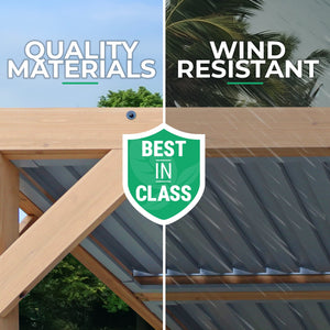 Yardistry 10' x 12' Meridian Wooden Louvered Pergola YM11832COM