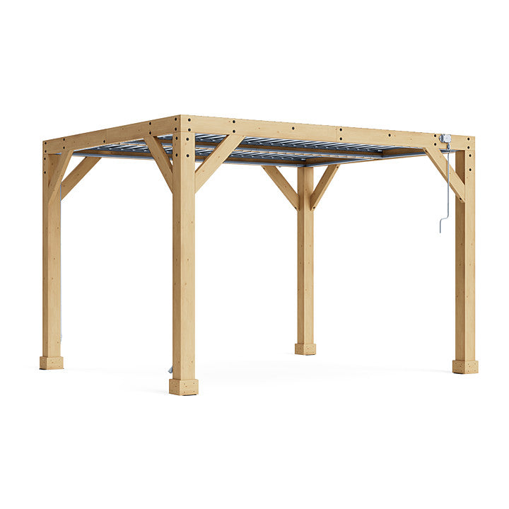 Yardistry 10' x 12' Meridian Wooden Louvered Pergola YM11832COM