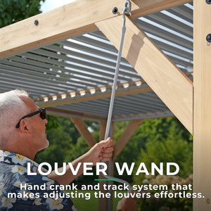 Yardistry 10' x 20' Meridian Wooden Louvered Pergola YM11836COM