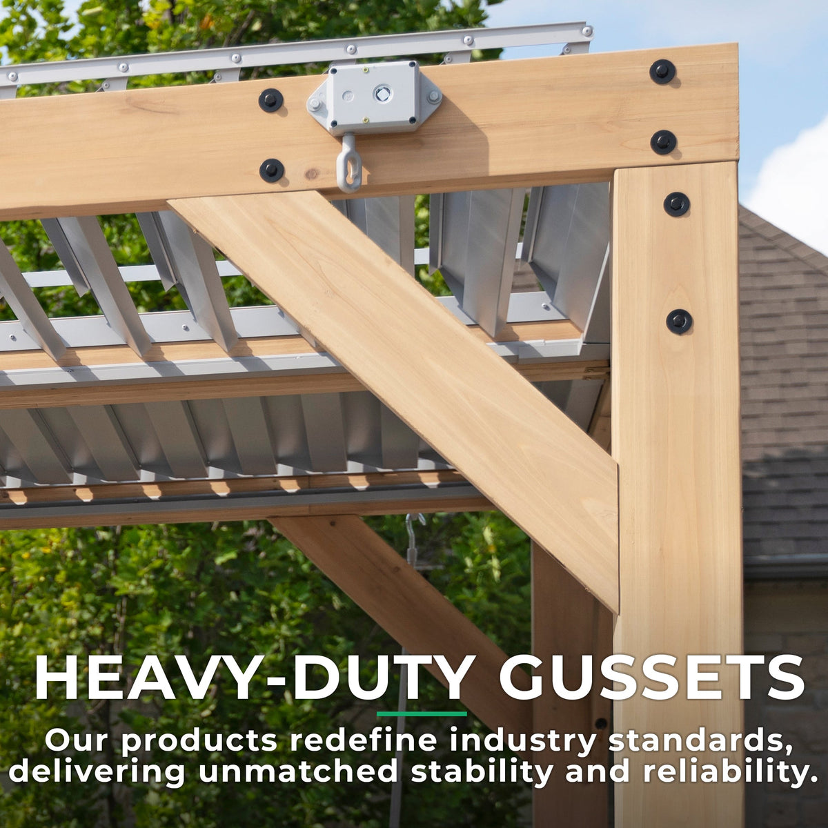 Yardistry 10' x 20' Meridian Wooden Louvered Pergola YM11836COM