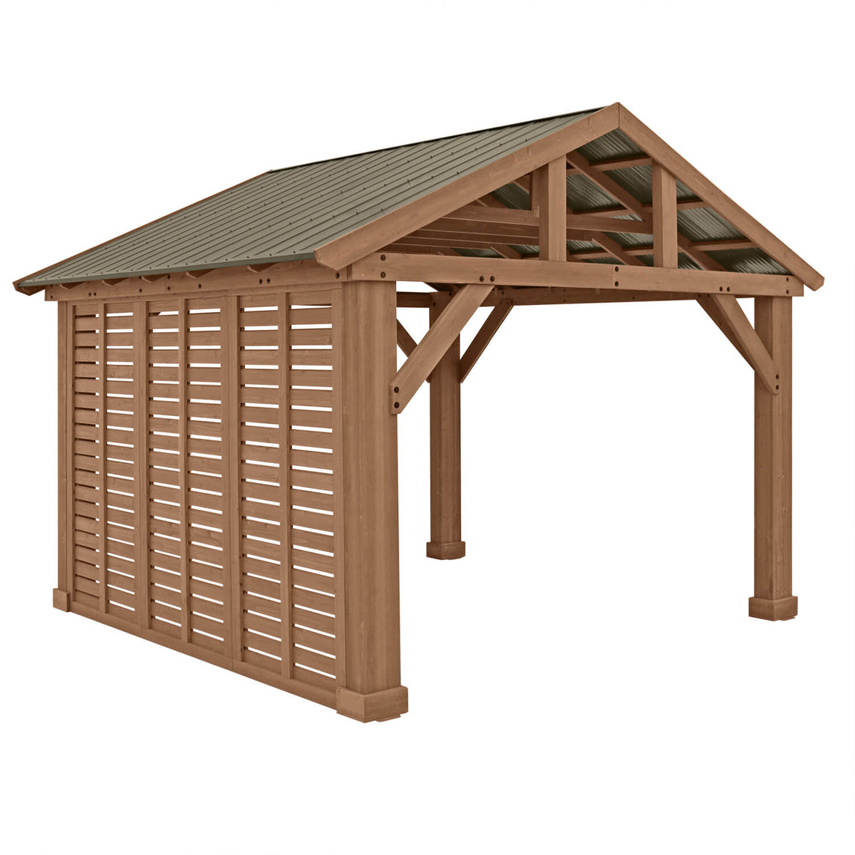 Yardistry 12' Pavilion Wood Privacy Wall YM12521