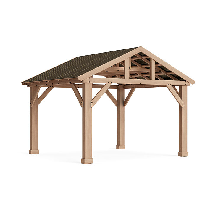 Yardistry 12' Pavilion Wood Privacy Wall YM12521