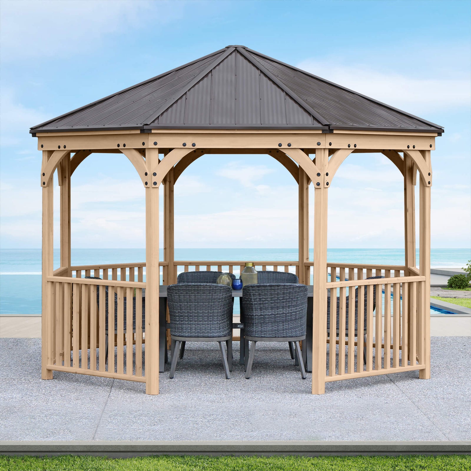 Yardistry 12' Meridian Octagon Gazebo YM11924COM