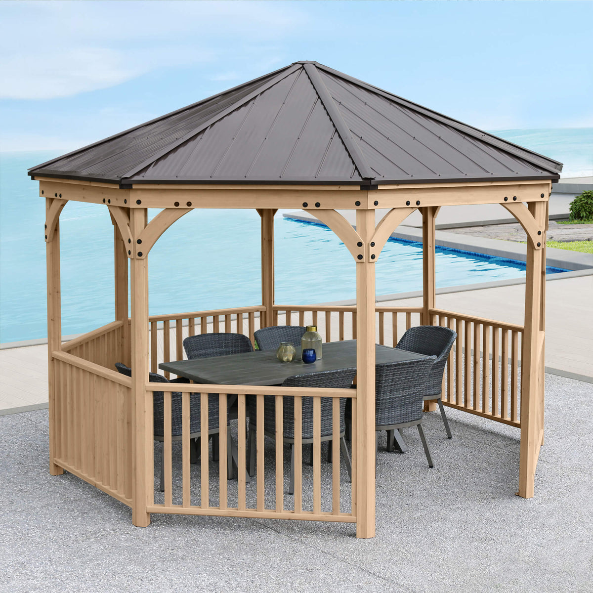 Yardistry 12' Meridian Octagon Gazebo YM11924COM