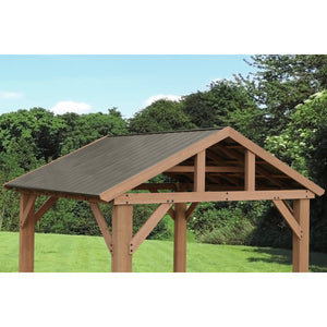 Yardistry 14' x 12' Wood Pavilion With Aluminum Roof YM12949COM