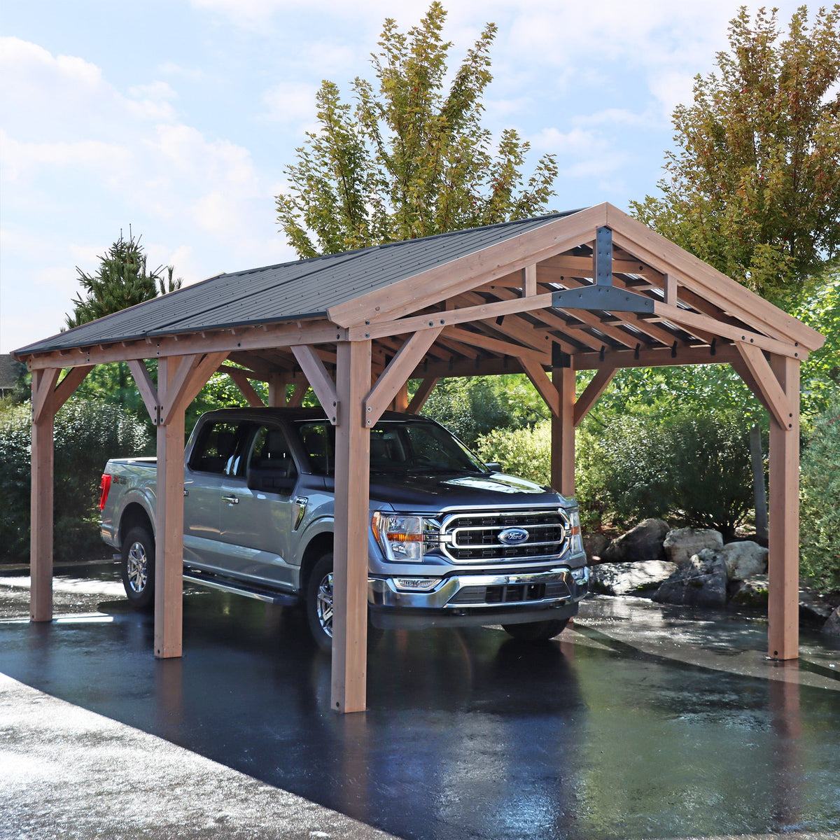 Yardistry 14' x 17' Carport Pavilion YM12869COM