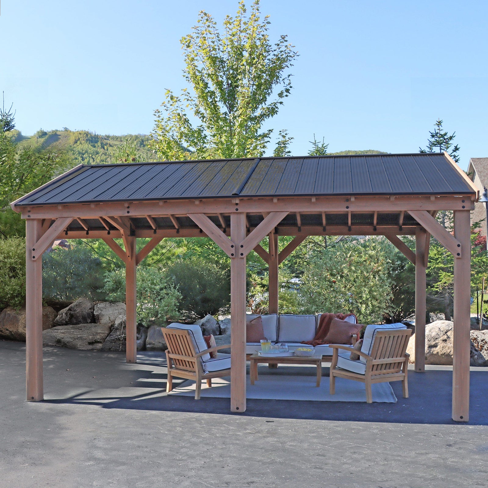 Yardistry 14' x 17' Carport Pavilion YM12869COM
