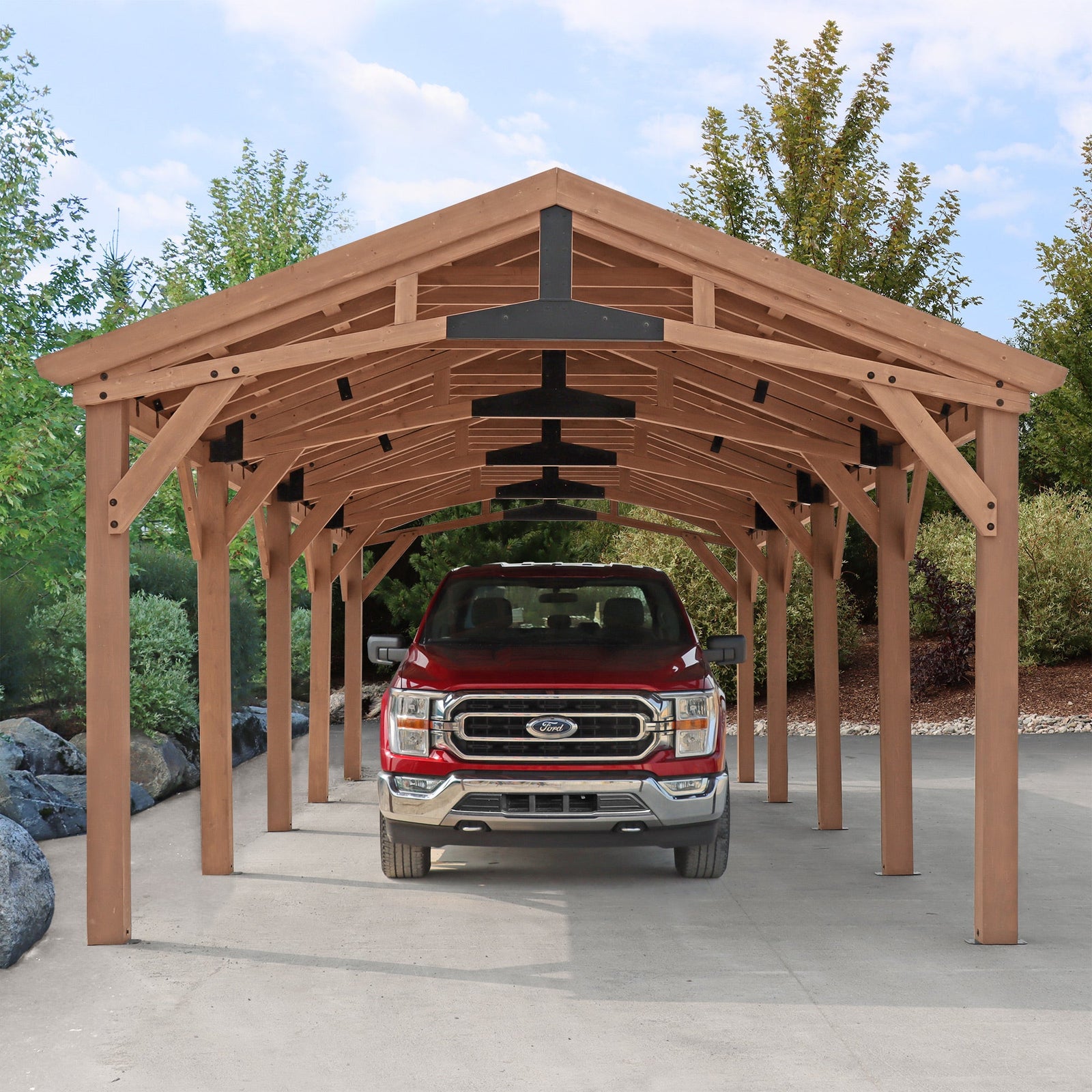 Yardistry 14' x 34' Carport Pavilion YM12871COM
