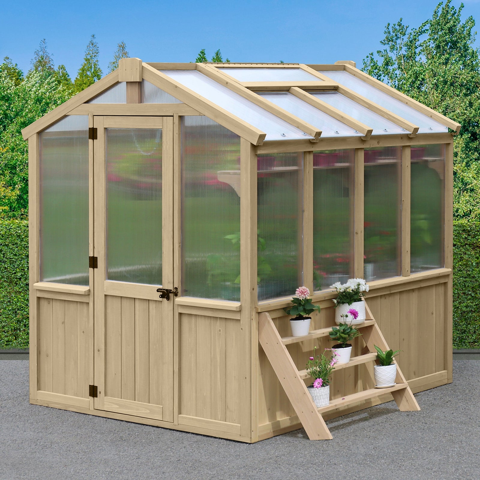 Yardistry Greenhouse 3 - Tier Wooden Plant Stand YM11815COM