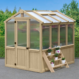 Yardistry Greenhouse 3 - Tier Wooden Plant Stand YM11815COM