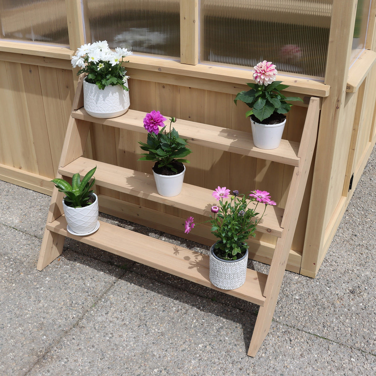Yardistry Greenhouse 3 - Tier Wooden Plant Stand YM11815COM