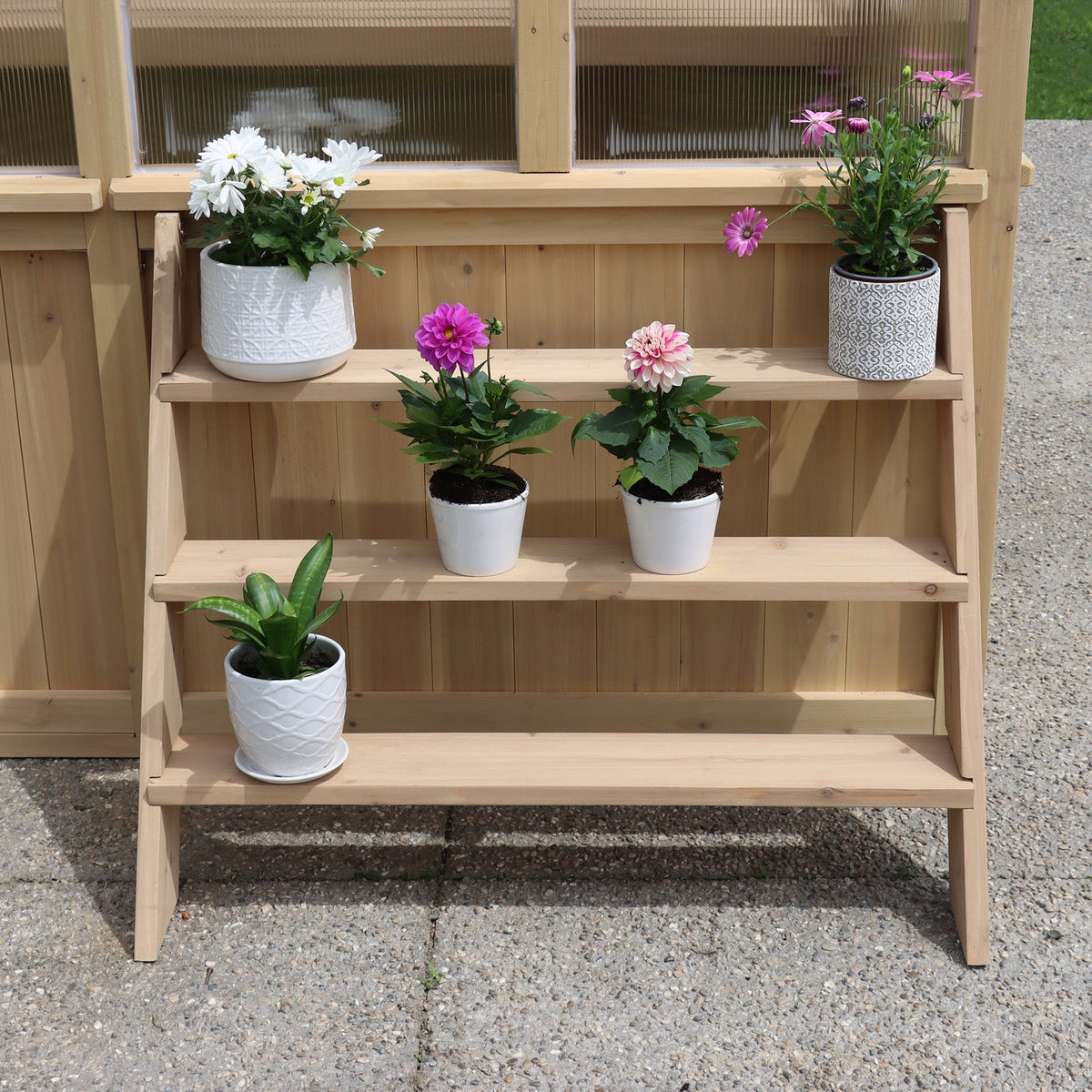 Yardistry Greenhouse 3 - Tier Wooden Plant Stand YM11815COM