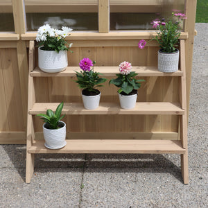 Yardistry Greenhouse 3 - Tier Wooden Plant Stand YM11815COM