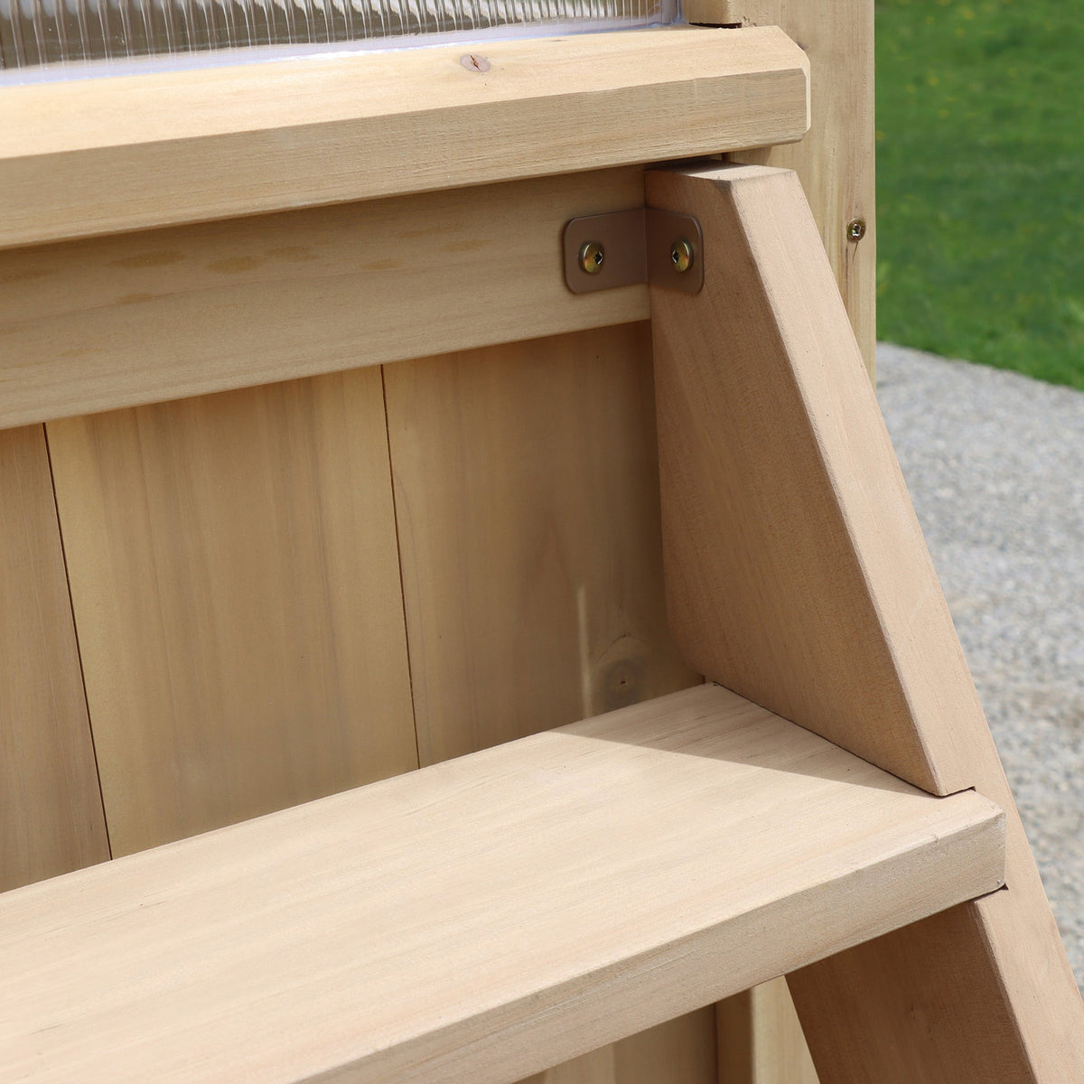 Yardistry Greenhouse 3 - Tier Wooden Plant Stand YM11815COM