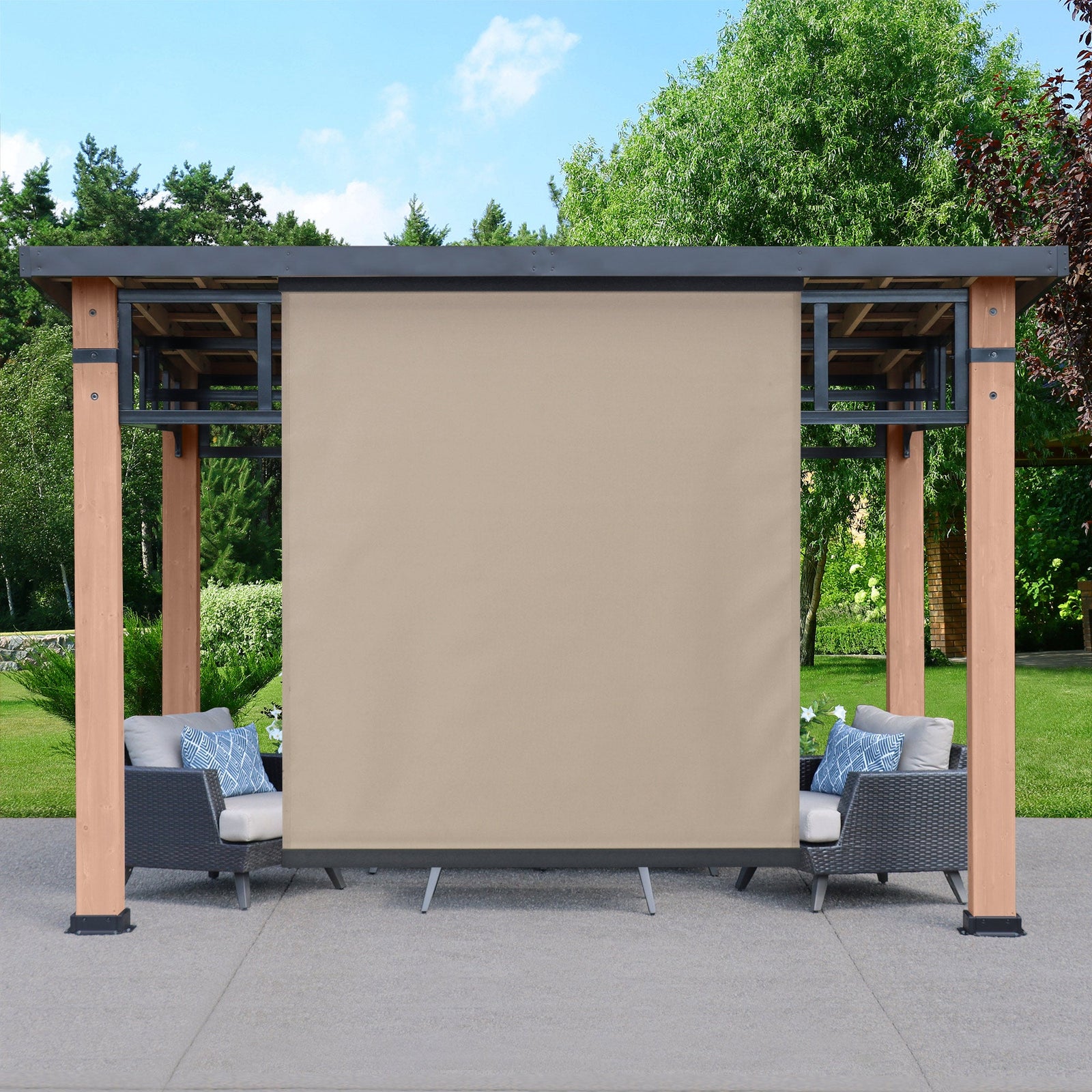 Yardistry Outdoor Roller Shade 7.5' x 7.5' YM12727COM