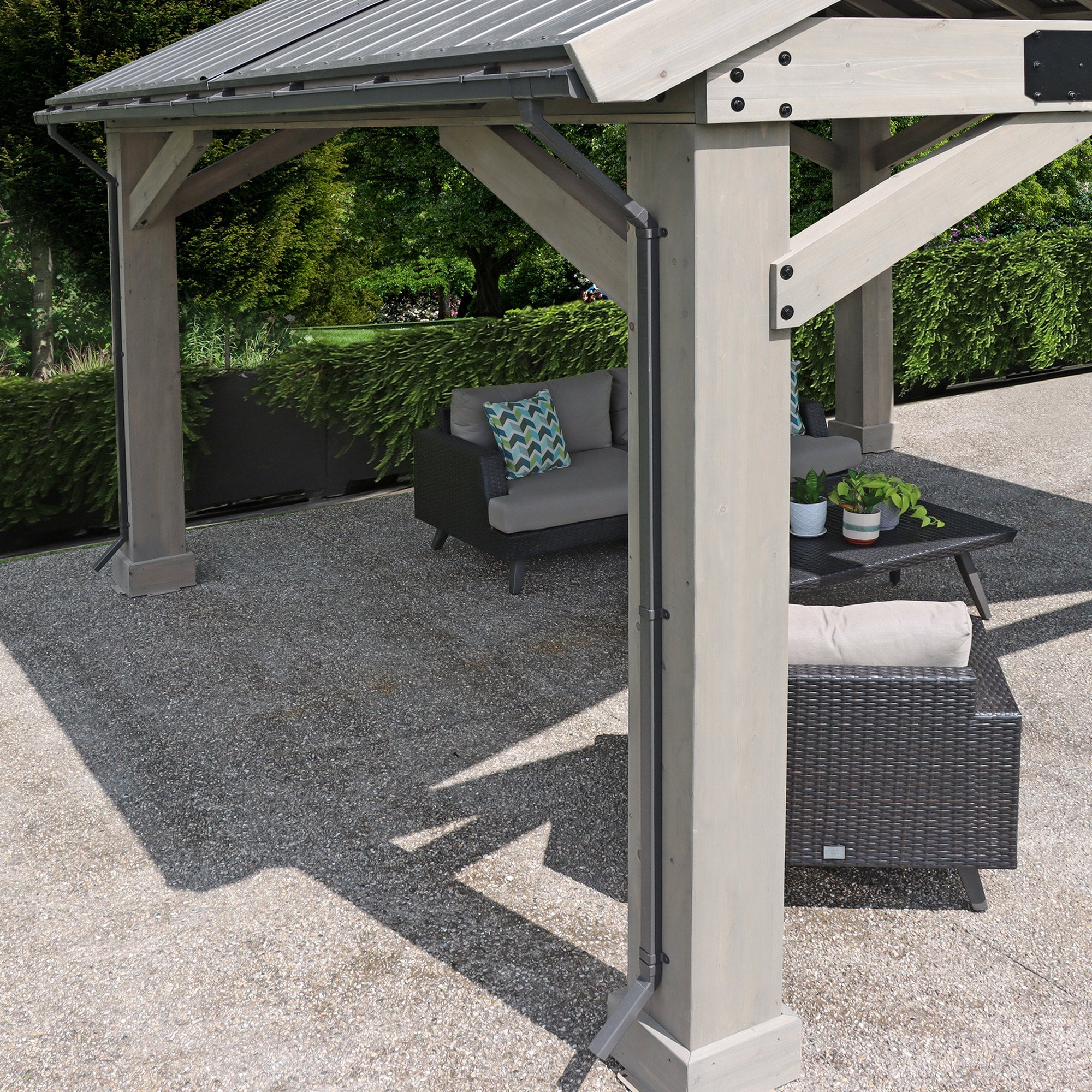 Yardistry Rain Gutter Kit for the 16' x 14' Timber Frame Pavilion YM12927COM