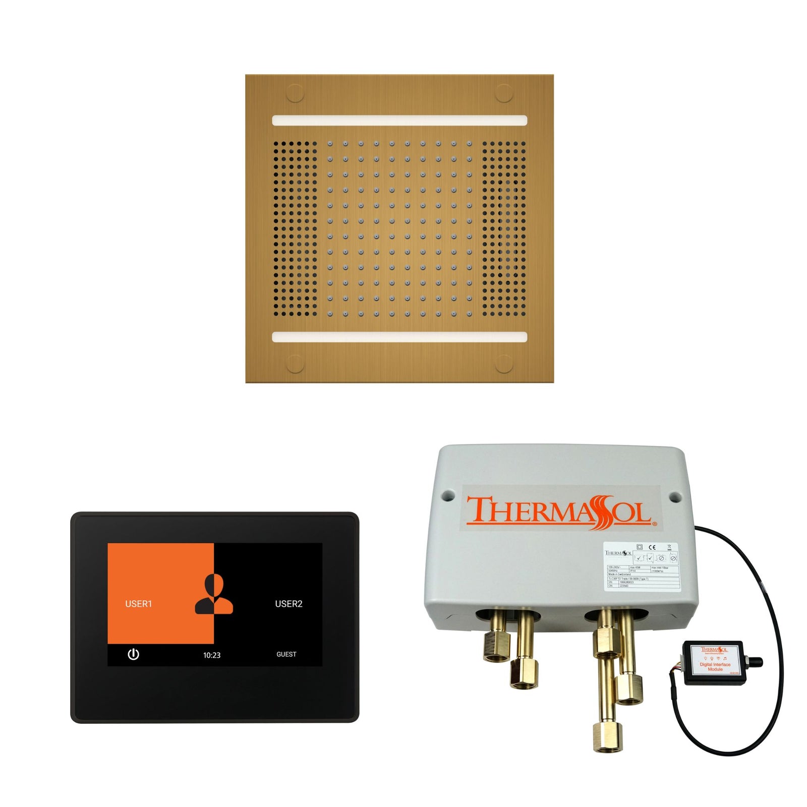 ThermaSol Wellness Hydrovive14 Shower Package with 7" ThermaTouch Square WH14SP7S