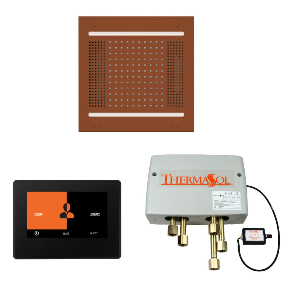 ThermaSol Wellness Hydrovive14 Shower Package with 7" ThermaTouch Square WH14SP7S