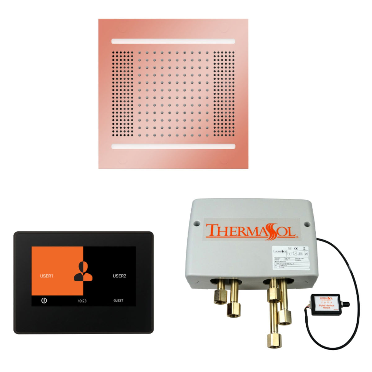 ThermaSol Wellness Hydrovive14 Shower Package with 7" ThermaTouch Square WH14SP7S