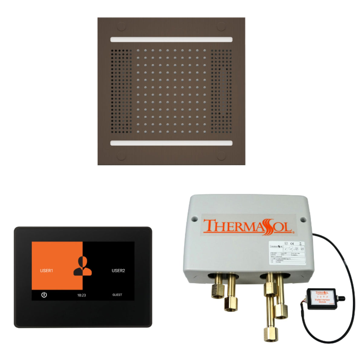 ThermaSol Wellness Hydrovive14 Shower Package with 7" ThermaTouch Square WH14SP7S