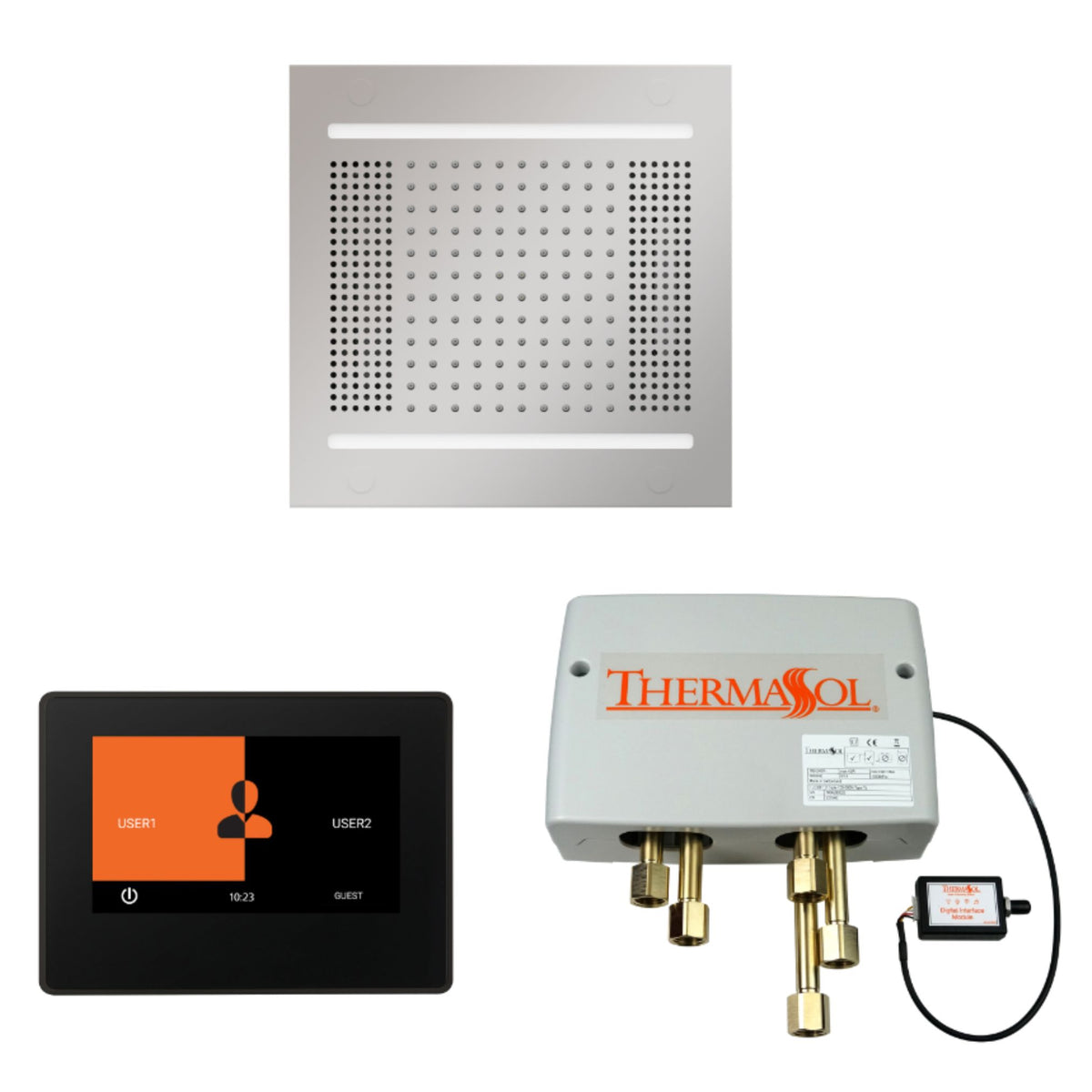 ThermaSol Wellness Hydrovive14 Shower Package with 7" ThermaTouch Square WH14SP7S