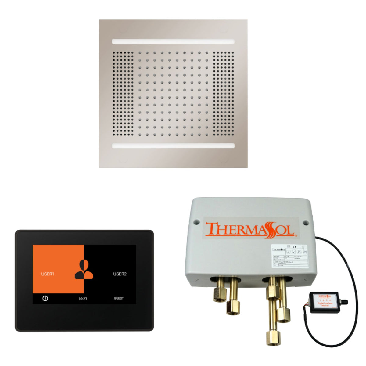 ThermaSol Wellness Hydrovive14 Shower Package with 7" ThermaTouch Square WH14SP7S