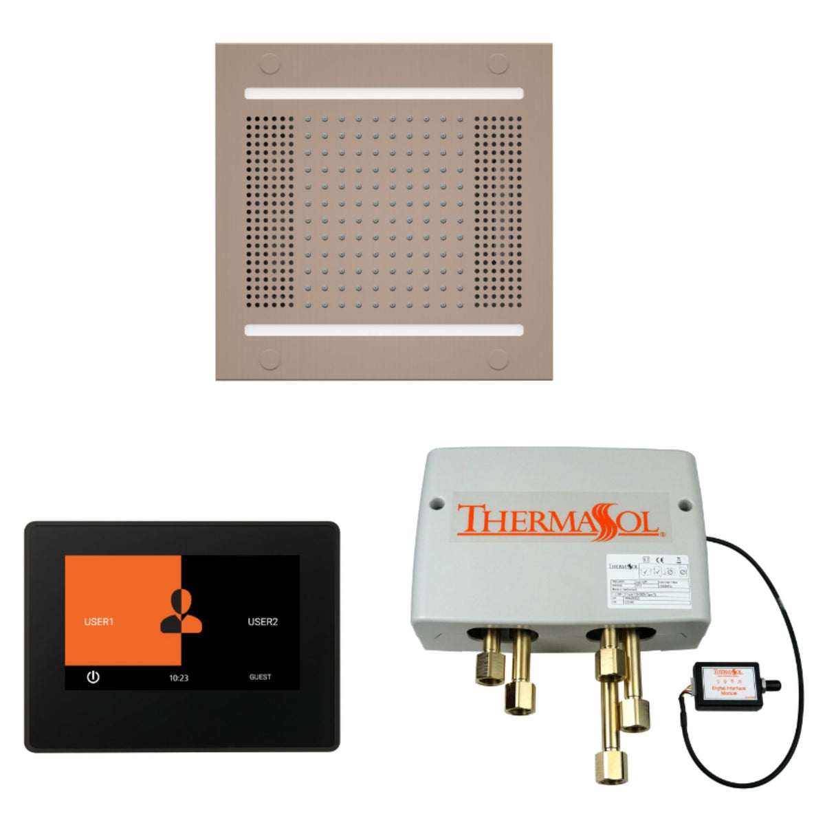 ThermaSol Wellness Hydrovive14 Shower Package with 7" ThermaTouch Square WH14SP7S