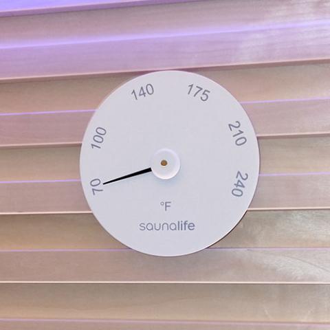 SaunaLife Accessory Package 4 Wooden 1-Gallon Sauna Bucket Set with Wood Ladle and Thermometer ACCPKG-4