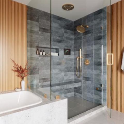 ThermaSol Serenity Light & Sound Rainhead SLSRSQ